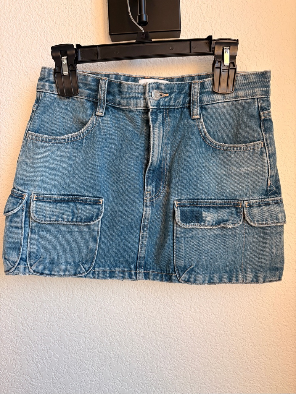 Zara Denim Cargo Mini Skirt